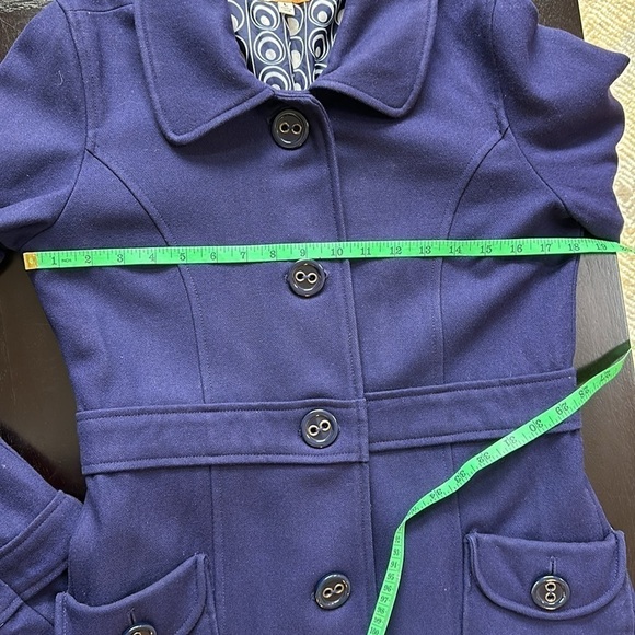 Vintage Anthropologie Tulle brand wool blend Peacoat SZ S-L - Picture 9 of 11